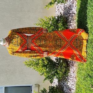 60's/70's Patterned Maxi dress